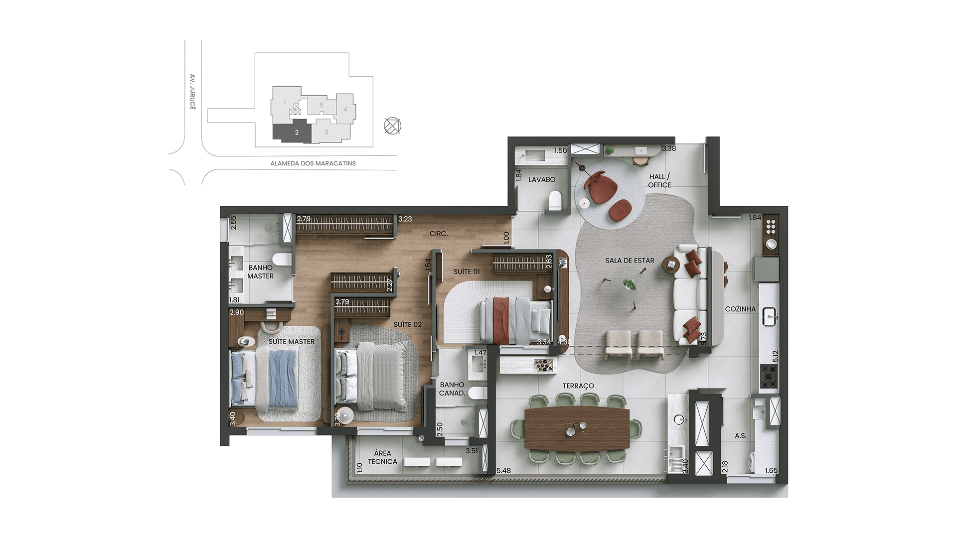 Apto 127m²