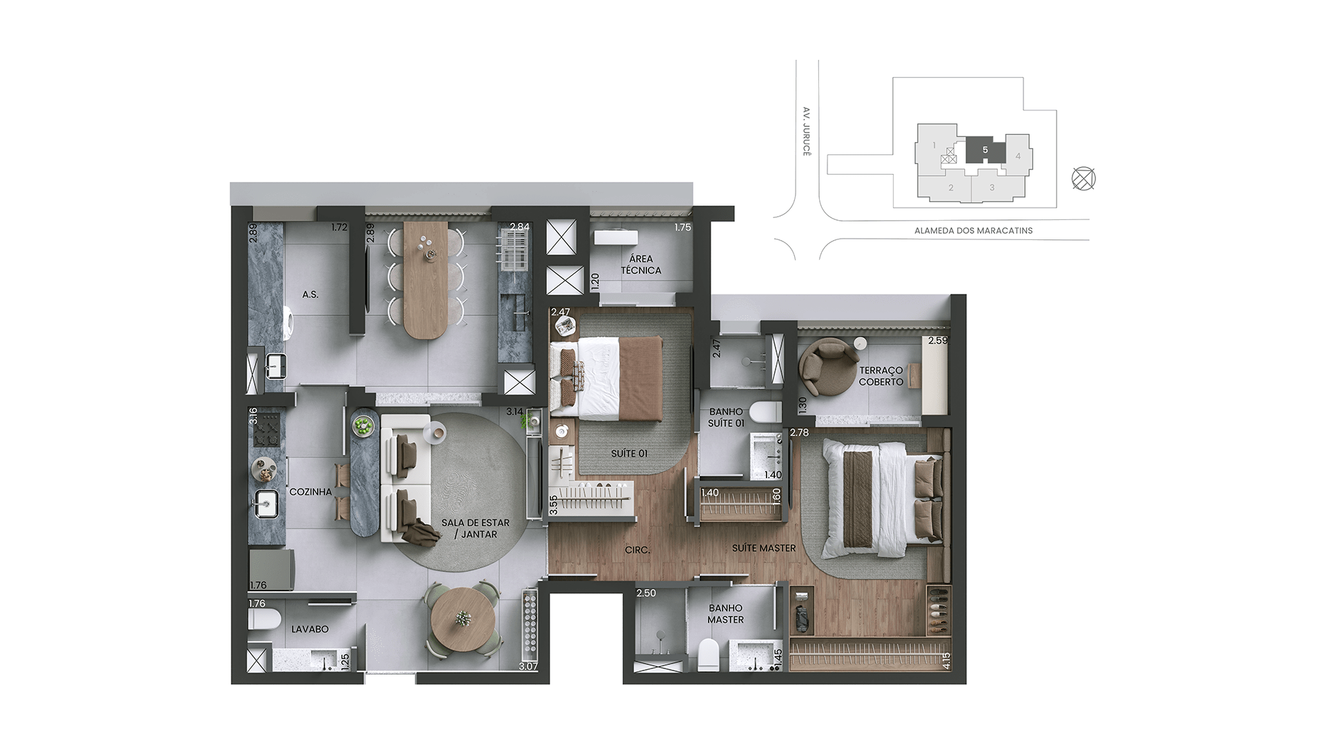 Tipo 89m²