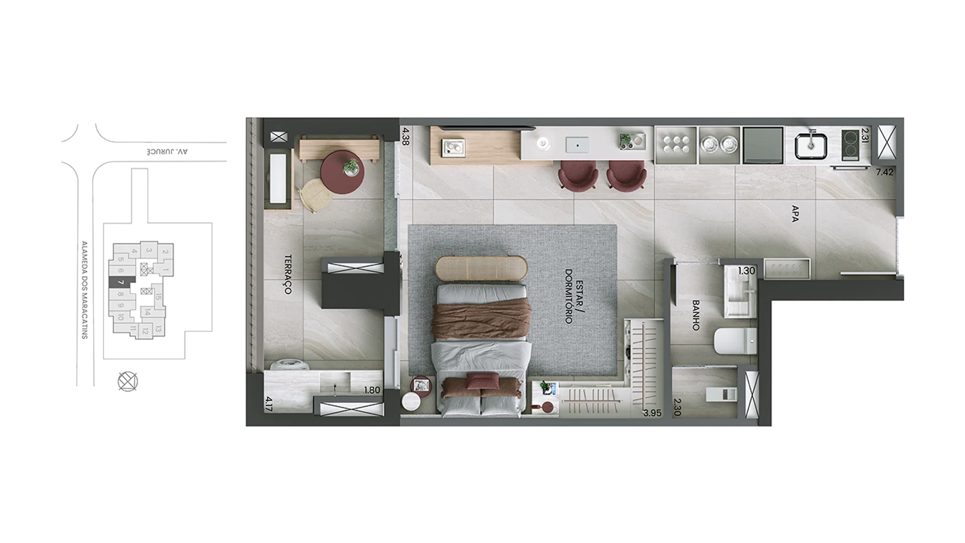 Apto tipo 30m²